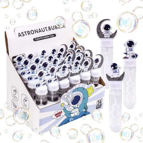 JOYYPOP 24 Pack Mini Bubble Wands for Kids Space Party Favors Astronaut Bubble Wands Summer Gifts for Boys Girls Space Theme Birthday Party - Image 1