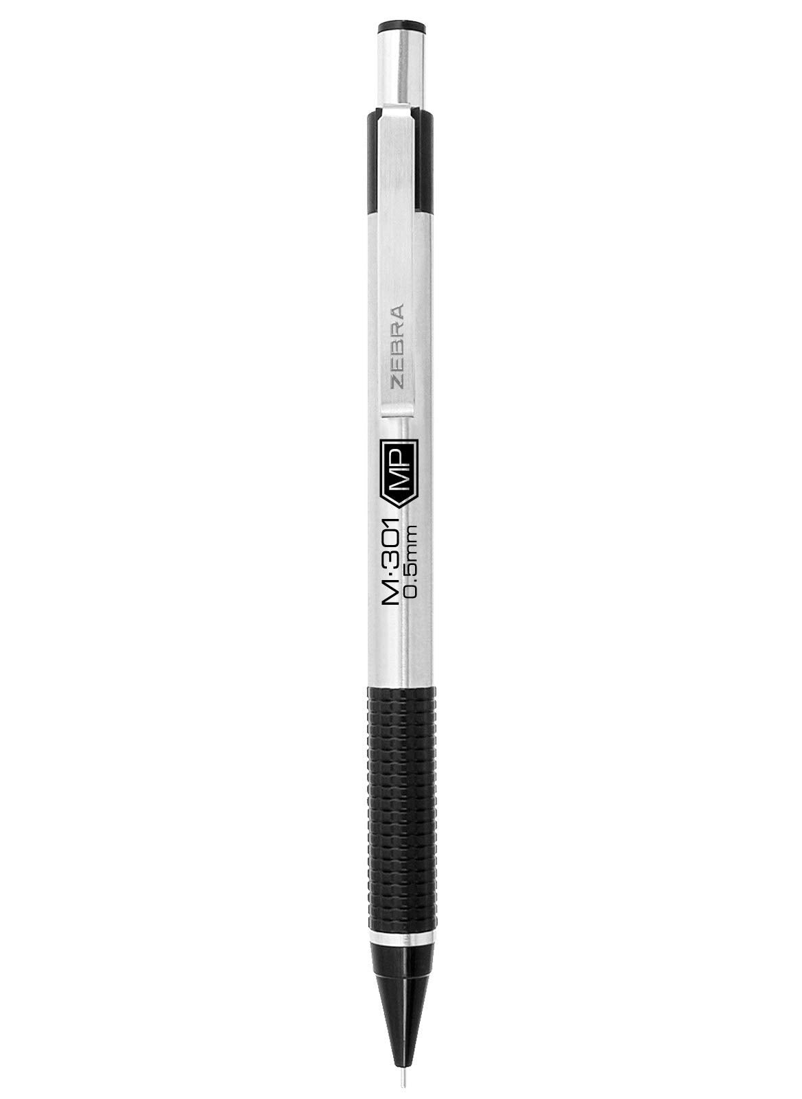 ZEBRA Zebra Pen M-301 Mechanical Pencil, Stainless Steel Barrel, Medium Point, 0.7mm, Black Grip, 2-Pack  - Image 2