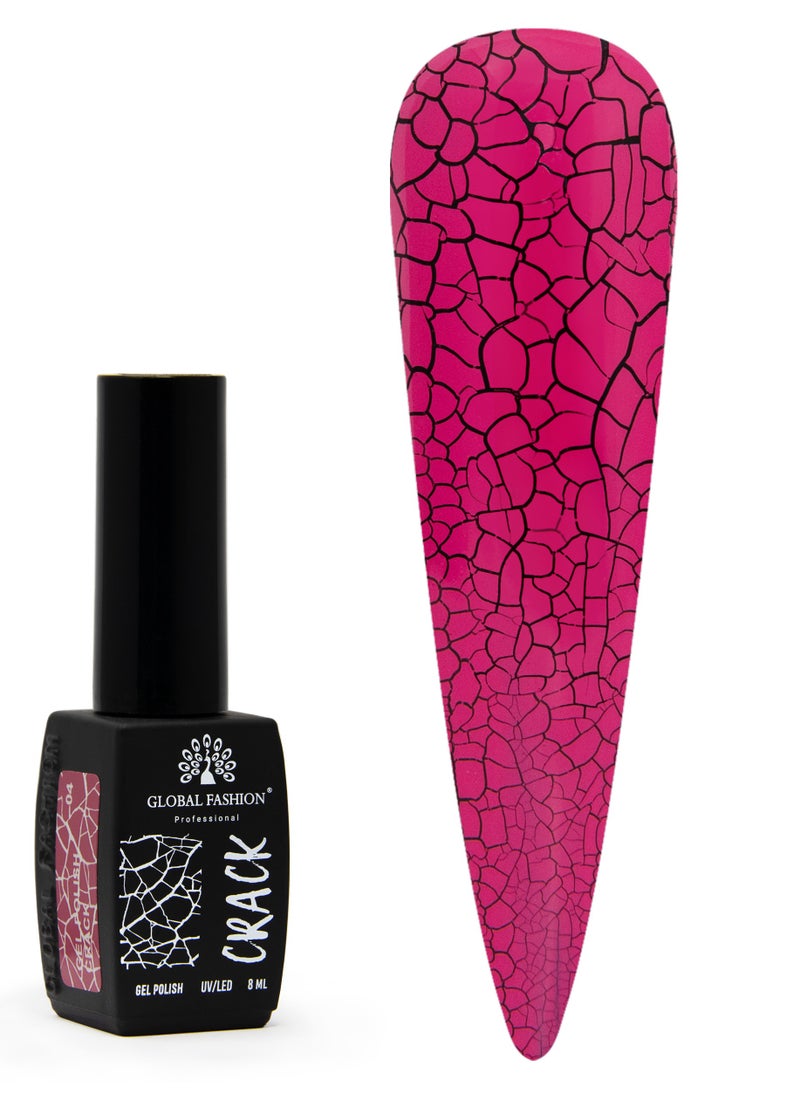 GLOBAL FASHION Crackle Gel Nail Polish - Captivating Cracked Effects | 12 Colors | 8ml | Global Fashion Professional | No. 04  - Image 1