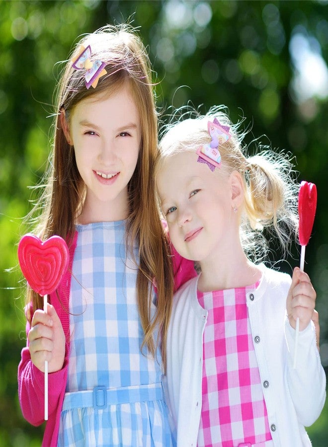 وولاين مجموعة مشابك شعر من والين، 4 قطع، لعيد الحب، مزينة بفيونكات ملونة على شكل قلوب حلوى، ودبابيس شعر جلدية لامعة، ودبابيس شعر على شكل تمساح لامع، مناسبة للفتيات الصغيرات والمراهقات، لحفلات الزفاف وأعياد الميلاد. - Image 5