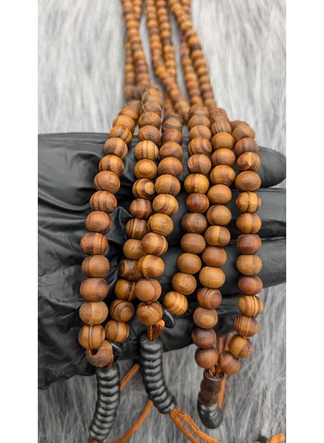 Natural olive wood prayer beads. (3 pieces). Idea for gifts and occasions. 99 beads. 2 counters. Economical packaging. Elegant design showing the wood grain in each bead. - Image 3