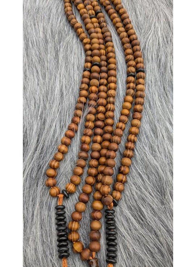 Natural olive wood prayer beads. (3 pieces). Idea for gifts and occasions. 99 beads. 2 counters. Economical packaging. Elegant design showing the wood grain in each bead. - Image 4