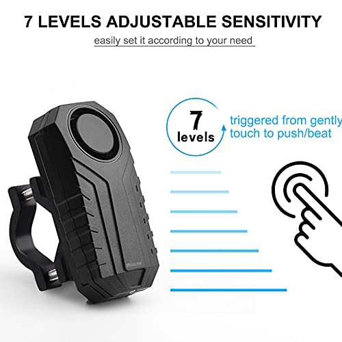 WSDCAM Anti-Theft Bike Alarm with Mount, 113dB Burglar Vibration Motorcycle Bicycle Alarm Security System Waterproof Cycle Bike Alarm with Remote - Image 5
