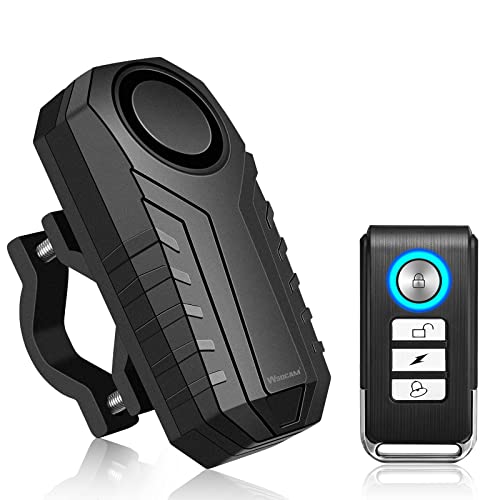 WSDCAM Anti-Theft Bike Alarm with Mount, 113dB Burglar Vibration Motorcycle Bicycle Alarm Security System Waterproof Cycle Bike Alarm with Remote - Image 1