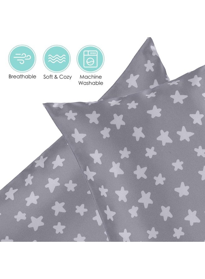 HOMESTAR 2 Pack Toddler Pillow Cases Baby Silk Satin Pillowcases 49 x 36cm Cot Bed Envelope Pillow Cover Kids Soft Travel Pillow Pair Cases for Boys Girls Machine Washable - Image 3