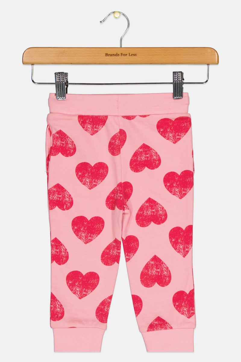 mothercare Toddlers Girl Allover Print Drawstring Pants, Pink - Image 2
