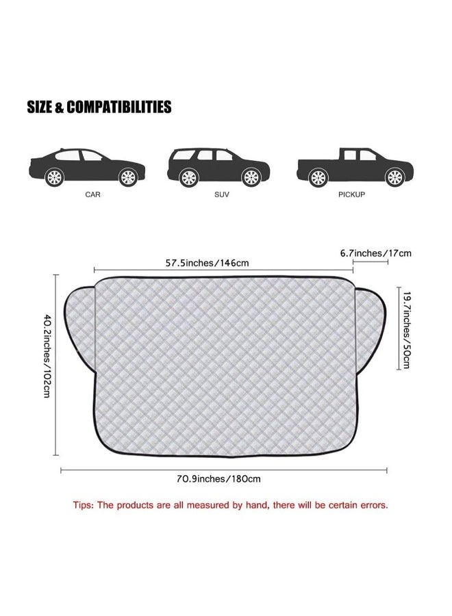 Generic Car Sun Shade, Front Car Windshield Sunshade, Windscreen Cover UV Magnetic Windshield Protector Dust Water Resistant Snow Ice Cover for All Weather (57.5 * 40.2 inch) - Image 5