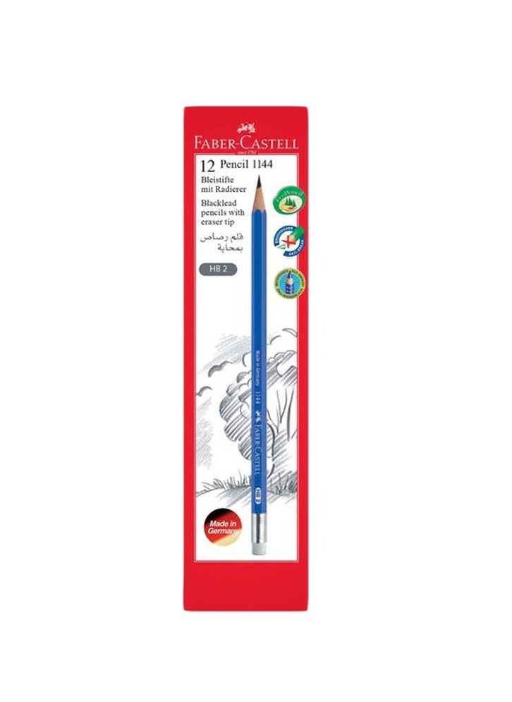 24-Piece HB2 Pencil With Eraser Tip Blue