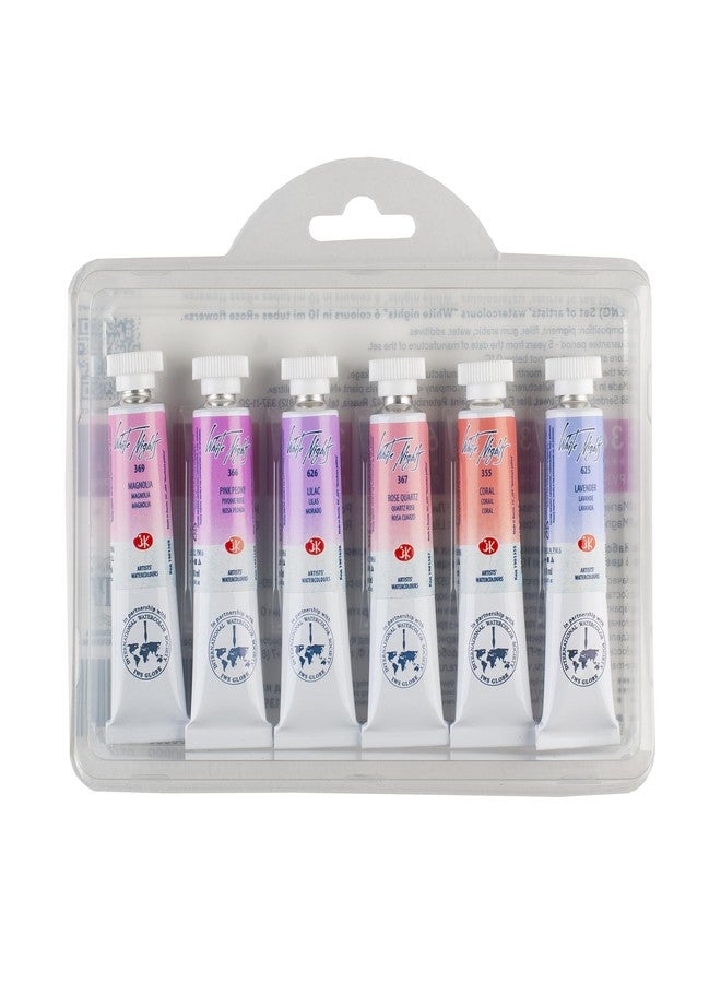 White Nights Extra Fine Artists Grade Professional Watercolors 6 * 10 ml Set In Plastic Correx By Nevskaya Palitra (Rose Flowers Set) - Image 3