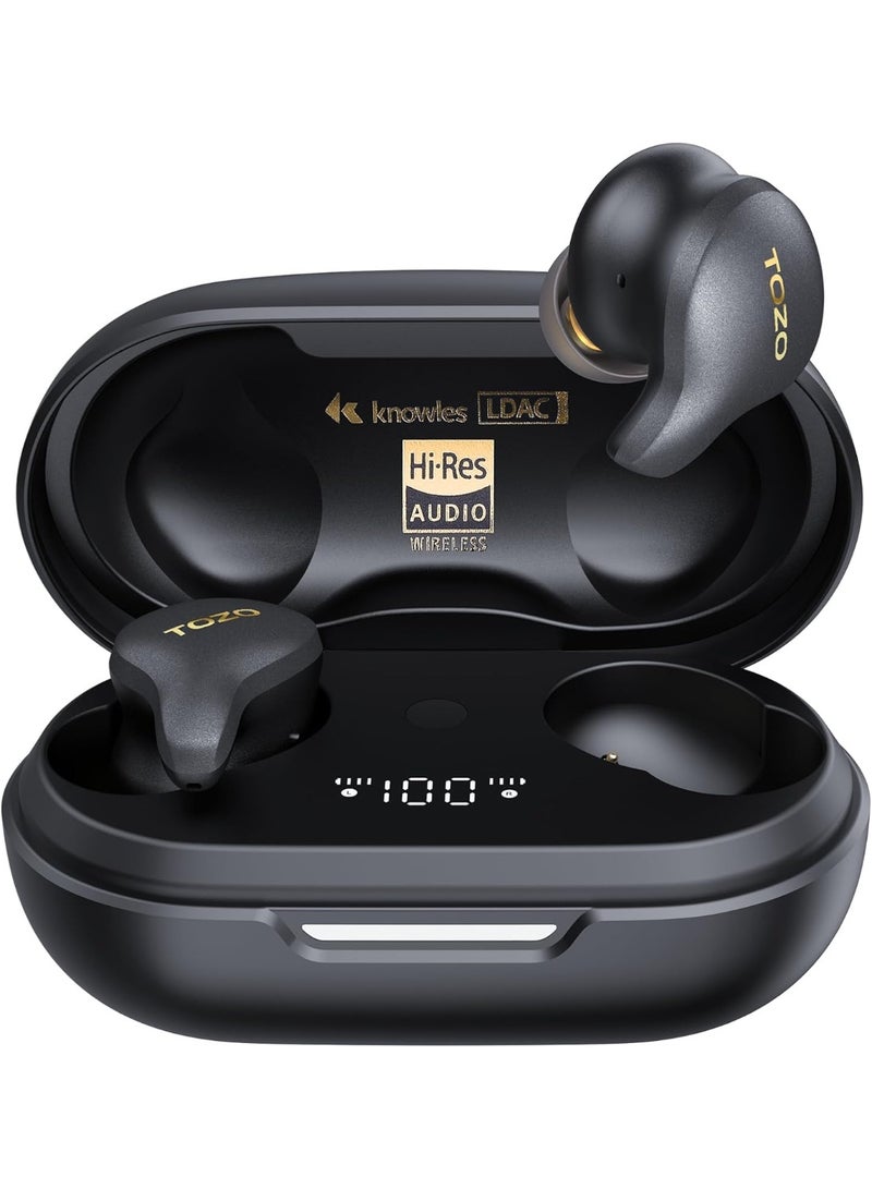 توزو سماعات TOZO Golden X1 اللاسلكية بلوتوث - عزل ضوضاء ANC و ENC، ترميز LDAC لصوت Hi-Res دقيق، تقنية OrigX، تحكم باللمس - أسود - Image 1