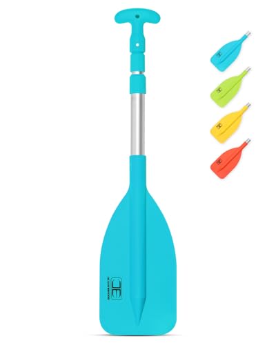 OCEANBROAD Telescoping Emergency Paddle 2142Assembling Required Collapsible Paddles Aluminium Shaft for Kayaking Boating Canoeing River Tubing Blue 1 Paddle - Image 3