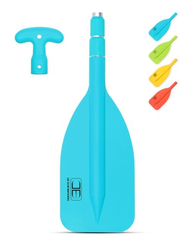 OCEANBROAD Telescoping Emergency Paddle 2142Assembling Required Collapsible Paddles Aluminium Shaft for Kayaking Boating Canoeing River Tubing Blue 1 Paddle - Image 1