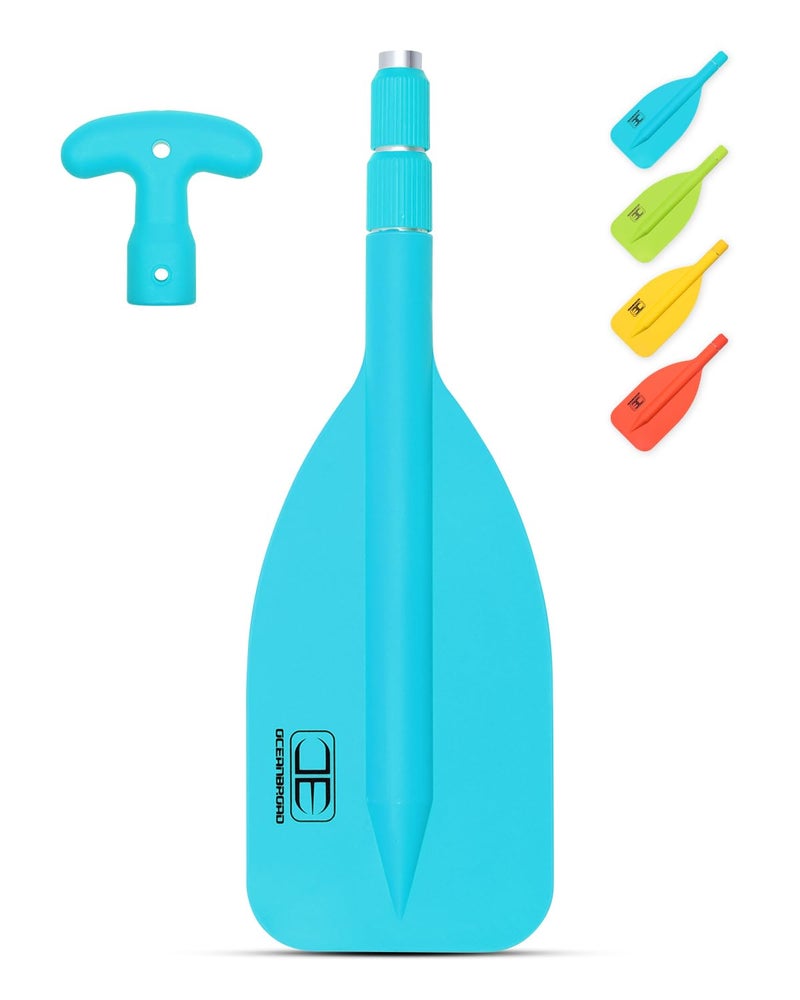 OCEANBROAD Telescoping Emergency Paddle 2142Assembling Required Collapsible Paddles Aluminium Shaft for Kayaking Boating Canoeing River Tubing Blue 1 Paddle - Image 2