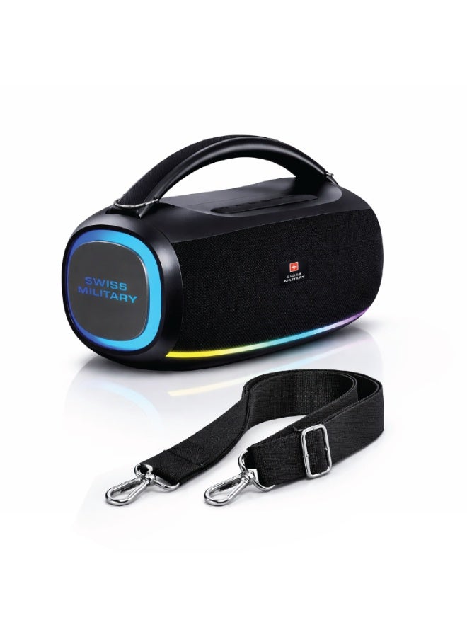 Swiss Military 500W Boombox Ultra Bluetooth Party Speaker | 100mm Driver, Deep Bass, RGB Lights, 6H Battery, Built-in Mic | USB-C, AUX, USB, MicroSD | Portable Outdoor Speaker with Shoulder Strap - Image 1