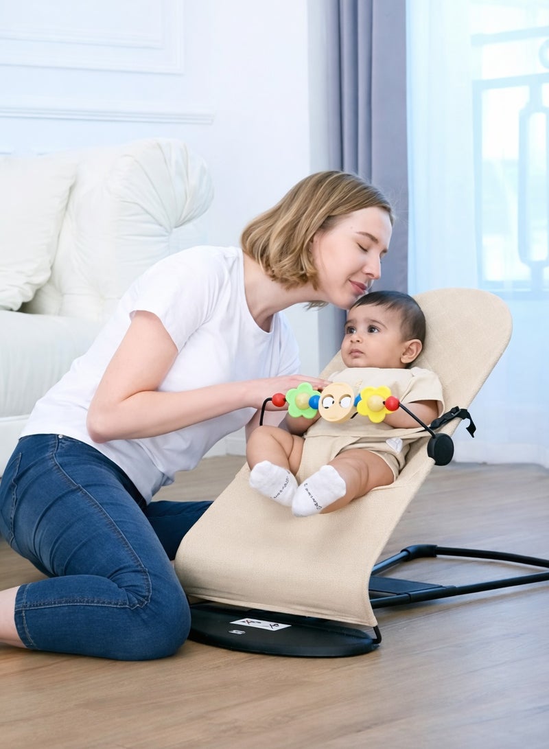 ARNOTEC كرسي هزاز للأطفال الرضع 0–18 شهرًا – هزاز محمول مع اهتزازات مهدئة، قماش شبكي وقطن عضوي، 3 وضعيات إمالة، شريط ألعاب قابل للإزالة وألعاب معلقة - Image 4