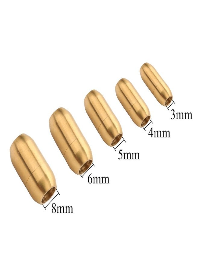 Linsoir Beads Stainless Steel Magnetic Clasp Inner Hole 3mm/4mm/5mm/6mm/8mm Glue-in Jewelry Clasp (Inner Hole Size=3mm, Gold Tone) - Image 4