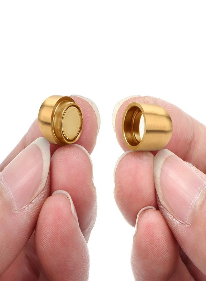 Linsoir Beads Stainless Steel Magnetic Clasp Inner Hole 3mm/4mm/5mm/6mm/8mm Glue-in Jewelry Clasp (Inner Hole Size=3mm, Gold Tone) - Image 3