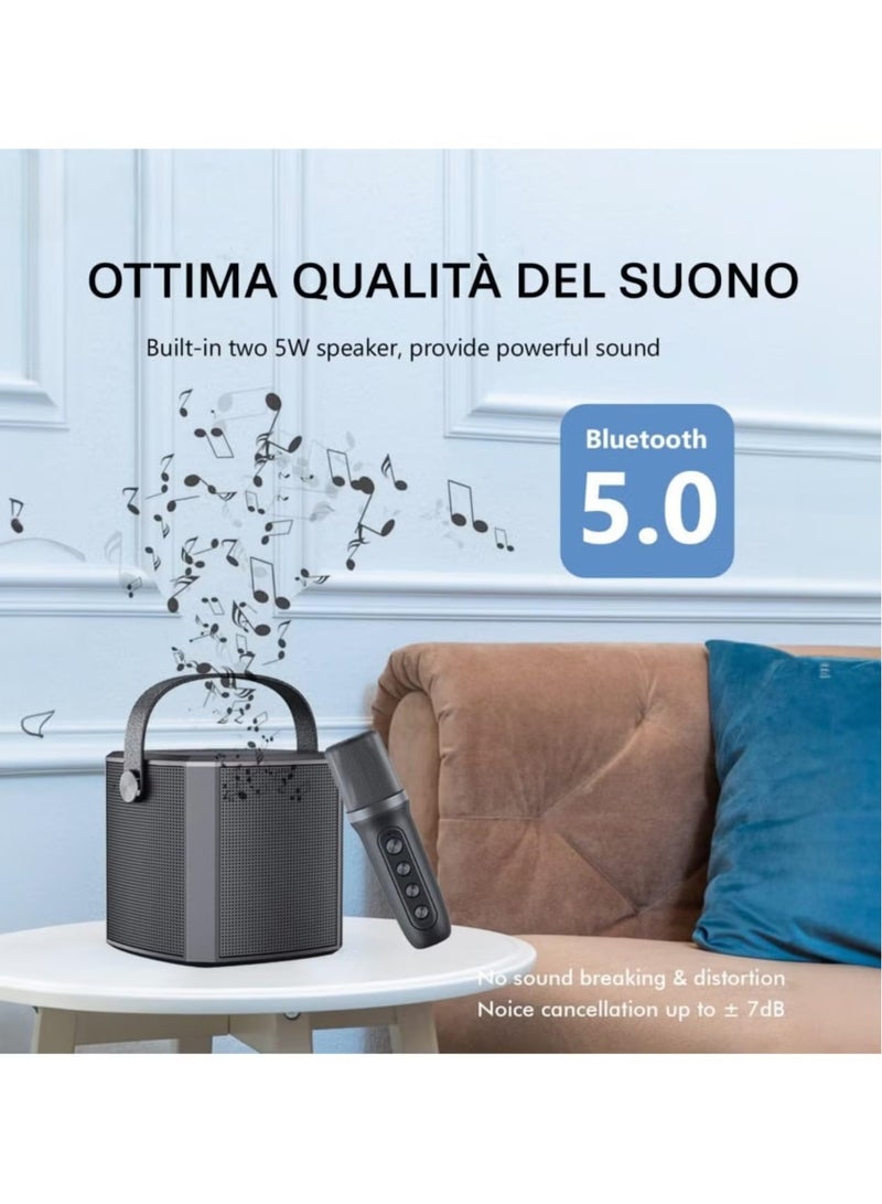 TIGER Portable Bluetooth Karaoke Speaker with Rechargeable Wireless Microphone, Type-C, Multiple Voice Modes, TF Card Support – Red – Ideal for Parties, Karaoke, and Singing Sessions - Image 5