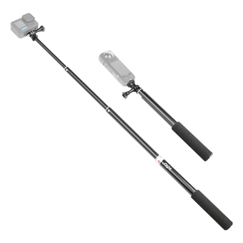 HSU Extendable Selfie Stick for Action Camera, Waterproof Hand Grip for GoPro Hero 13/12/11/10/9/8/7, Handheld Monopod 11.8" to 36.2" for Cell Phones AKASO Insta360 X4 X3 and Other Action Cameras - Image 1