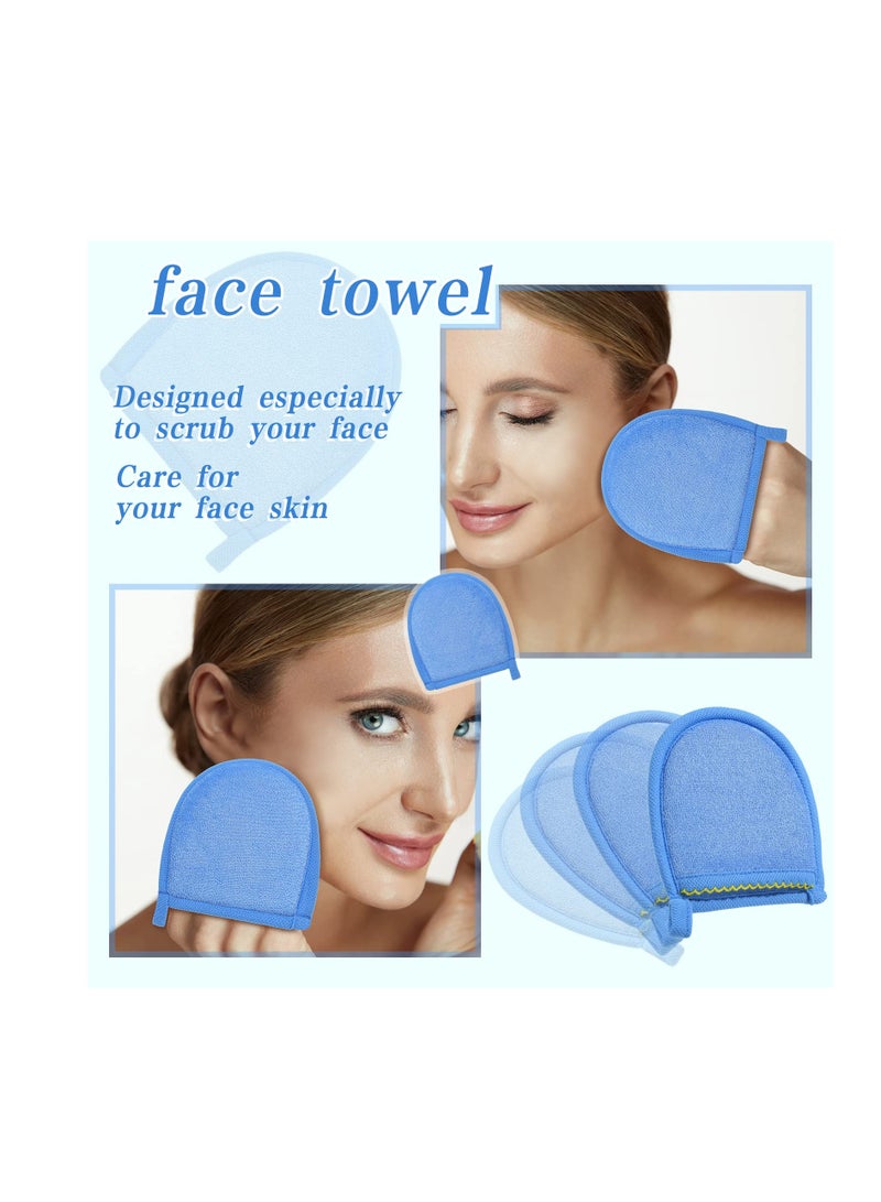 Excefore 4 Pcs Exfoliating Glove, Face Scrub and Body Scrub Mitt, Deep Exfoliating Mitt Body Scrub, Dead & Dry Skin Remover Exfoliator Face Scrub Tool - Image 3