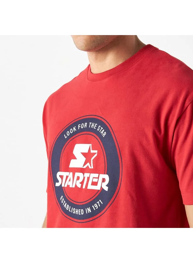 STARTER Starter Print Crew Neck T-shirt with Short Sleeves