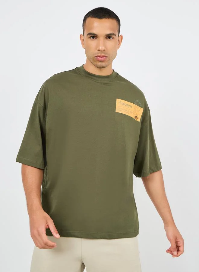 Styli Back and Front Jurassic Park Character Print Boxy T Shirt