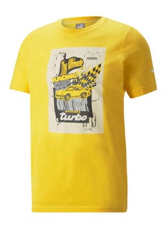 Porsche Porsche Legacy Graphic T-shirt Mens Lemon Chrome by Puma  - Image 1