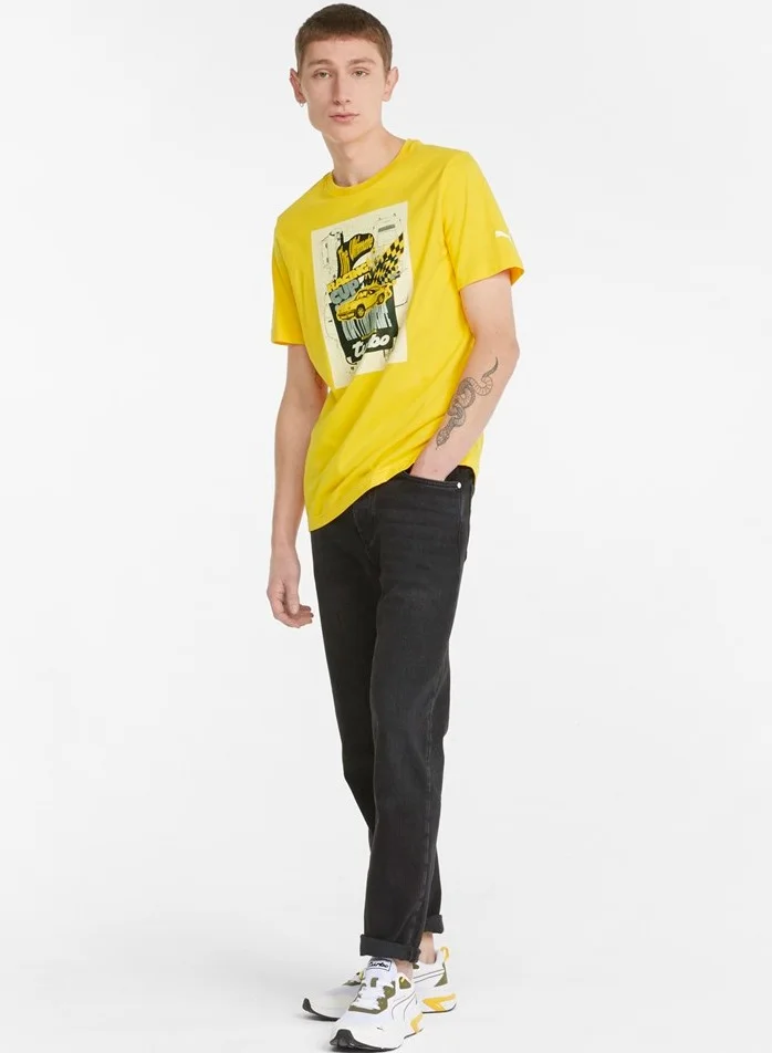 Porsche  Porsche Legacy Graphic T-shirt Mens Lemon Chrome for Men | Best Price UAE