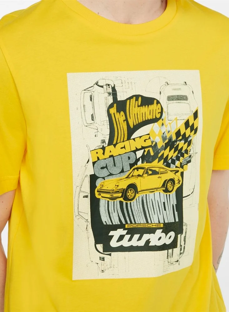 Porsche  Porsche Legacy Graphic T-shirt Mens Lemon Chrome for Men | Best Price UAE