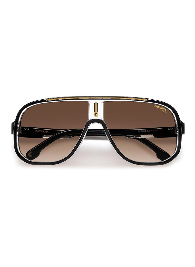 Carrera نظارة شمسية كاريرا 1058/S للرجال مربعة الشكل مع حماية من الأشعة فوق البنفسجية، لون بني 51 - مقاس العدسة: 50.6 مم - أسود ذهبي B  - Image 4