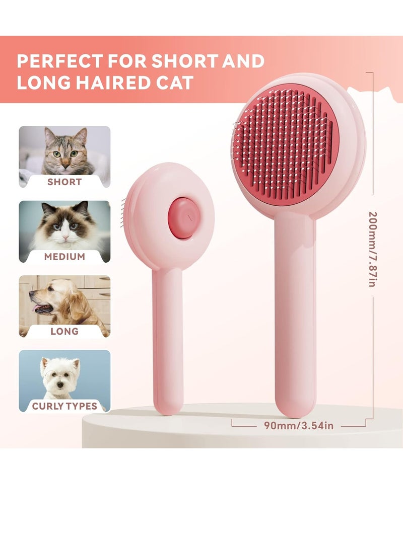 Baytion Cat Brush Cat Comb Baytion Dog Brush Cat Grooming Brush for Short Long Hair Haired Cats Puppy Kitten Self cleaning Massage Combs to Remove Loose Undercoat Mats Tangled Hair and Shed Fur - Image 2