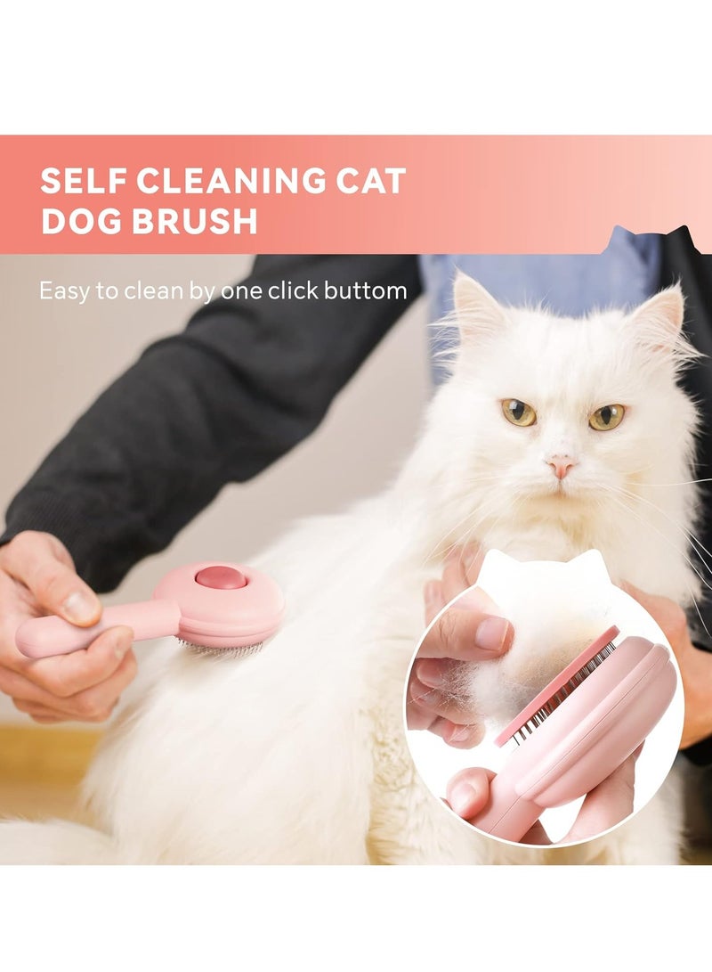 Baytion Cat Brush Cat Comb Baytion Dog Brush Cat Grooming Brush for Short Long Hair Haired Cats Puppy Kitten Self cleaning Massage Combs to Remove Loose Undercoat Mats Tangled Hair and Shed Fur - Image 4