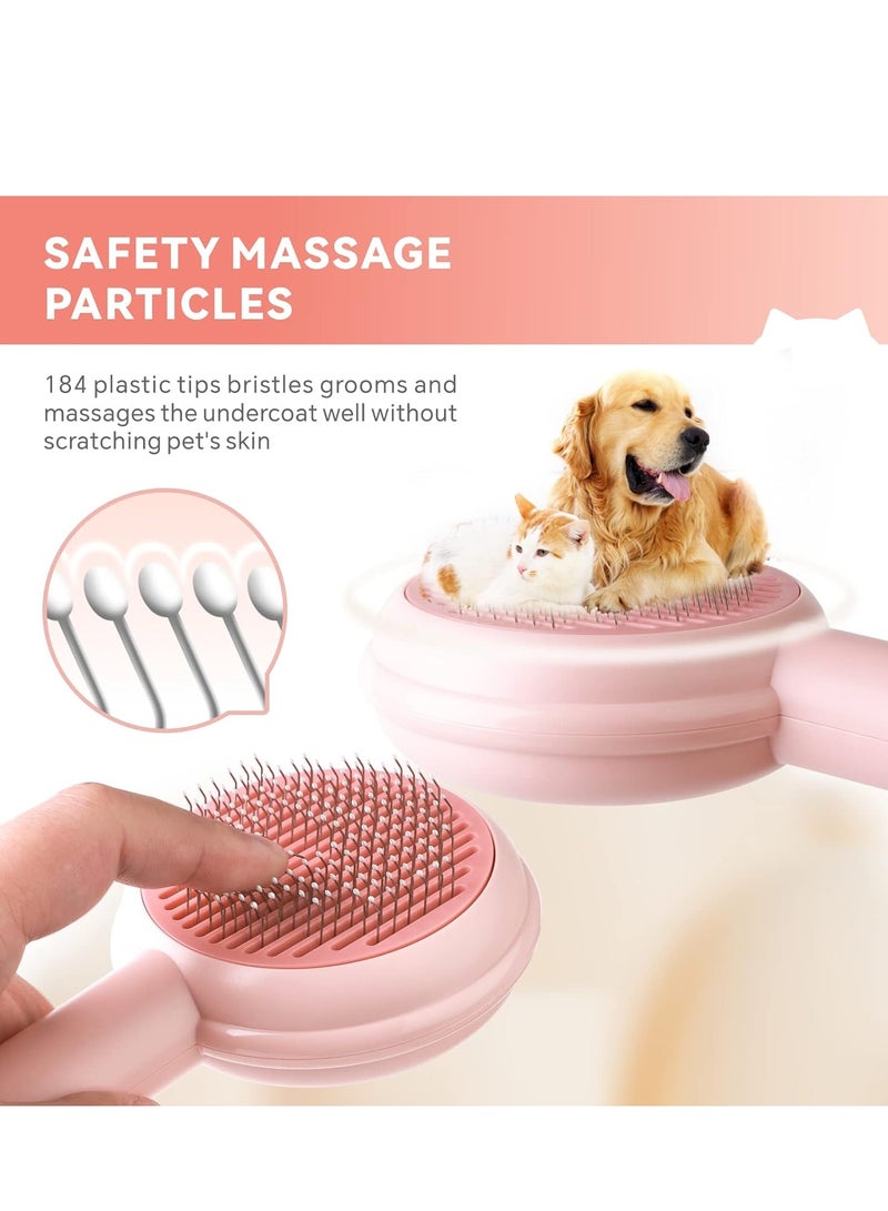 Baytion Cat Brush Cat Comb Baytion Dog Brush Cat Grooming Brush for Short Long Hair Haired Cats Puppy Kitten Self cleaning Massage Combs to Remove Loose Undercoat Mats Tangled Hair and Shed Fur - Image 5
