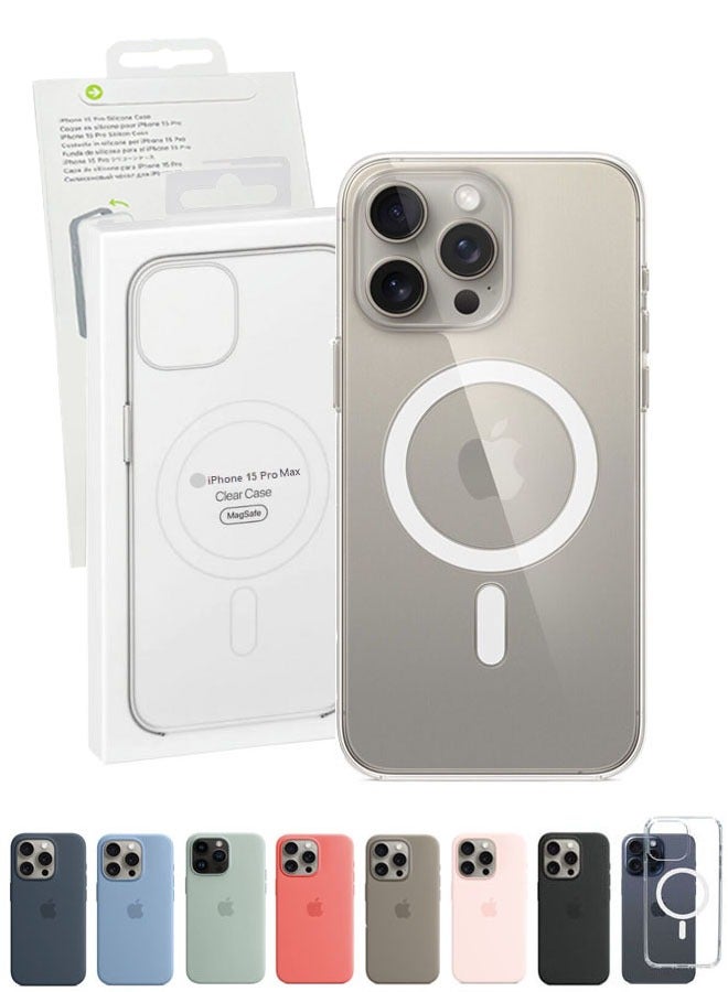 High Quality iPhone 15 Pro Max Protection Case With MagSafe - Clear - Image 1