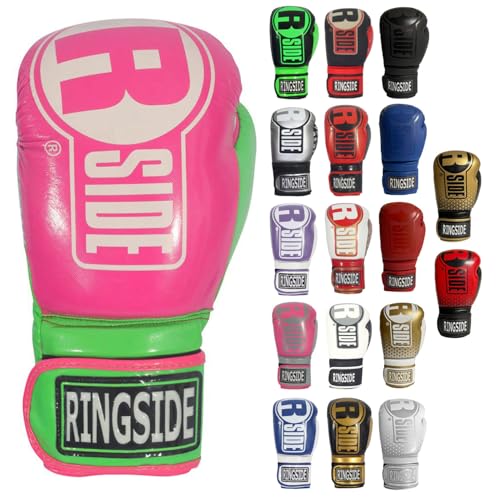 Ringside Unisex Adult FTG1 PKLM SM Boxing Gloves PinkLime SM US - Image 1