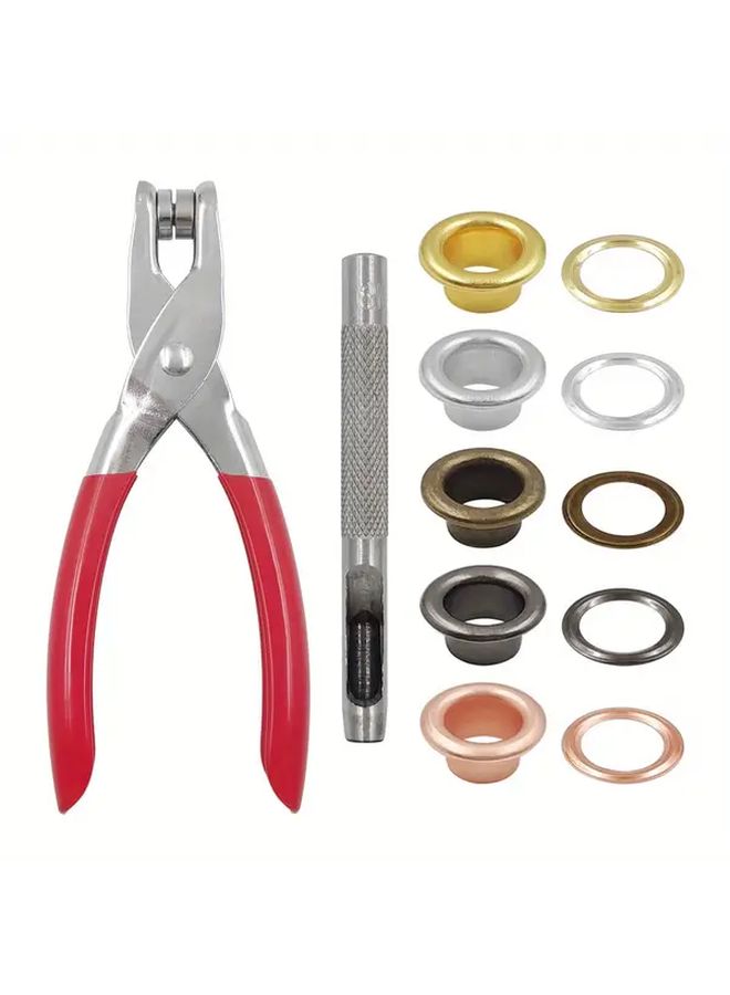 200 Pcs Copper Eyelet Set 6mm with Installation Tool Kit Includes Punching Tool Assorted Colors Eyelets for DIY Projects - Image 1
