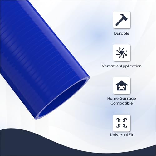 Endure 25 ID Straight Silicone Coupler Hose 63mm High Temp 4Ply Reinforced Length152mm Thickness5mm Intake Piping Couplers for High Performance Vehicles Automotive Silicone Hose Blue - Image 5