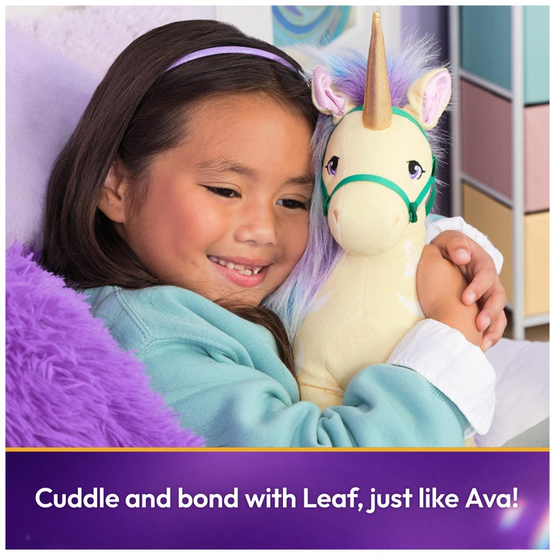 Unicorn Academy Official Leaf Plush Toy, Unicorn Stuffed Animal, Toys for Girls Ages 1 & Up, Yellow, 15â€ - Image 2