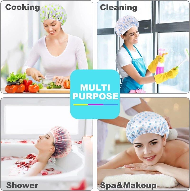 SPITEN Reusable Shower Cap | Set of 3 for Women | Free-Size Bath Shower | Water-Resistant Printed Shower Cap for Home, Spas, Salons, Hair Treatment, Beauty Parlors - Image 4