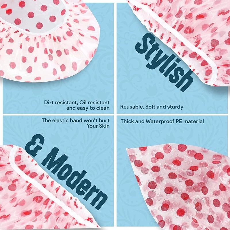 SPITEN Reusable Shower Cap | Set of 3 for Women | Free-Size Bath Shower | Water-Resistant Printed Shower Cap for Home, Spas, Salons, Hair Treatment, Beauty Parlors - Image 3