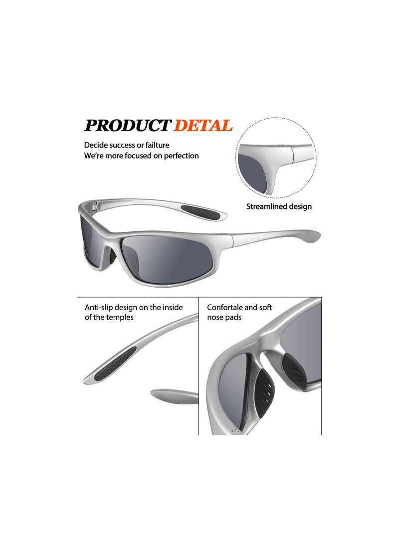 Polarized Sports Sunglasses with 100% UV Protection for Men, Women, and Youth - Ideal for Driving, Cycling, Fishing, Baseball, Running, Golf, and Motorcycling (3-Pack) - Unbreakable Design. - Image 2