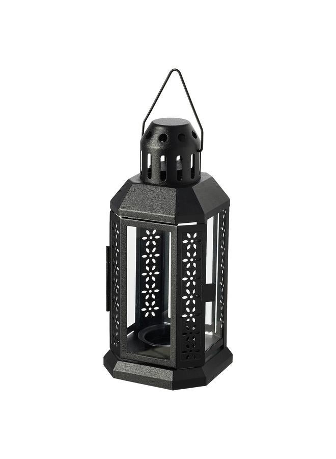 Green Tiger Lantern for tealight, in/outdoor, black, 22 cm - Image 1