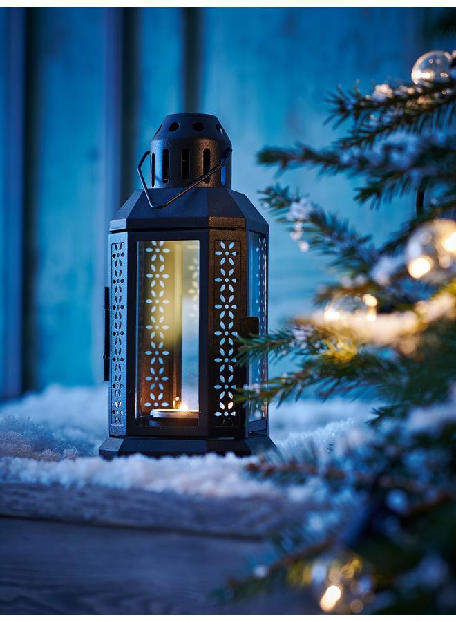 Green Tiger Lantern for tealight, in/outdoor, black, 22 cm - Image 3