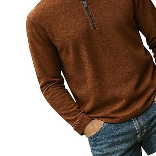 RodZen Men’s Cotton Blend Full Sleeve Solid Henley T Shirts (in, Alpha, 2XL, Brown) - Image 4