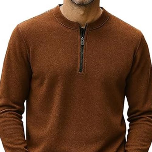 RodZen Men’s Cotton Blend Full Sleeve Solid Henley T Shirts (in, Alpha, 2XL, Brown) - Image 3