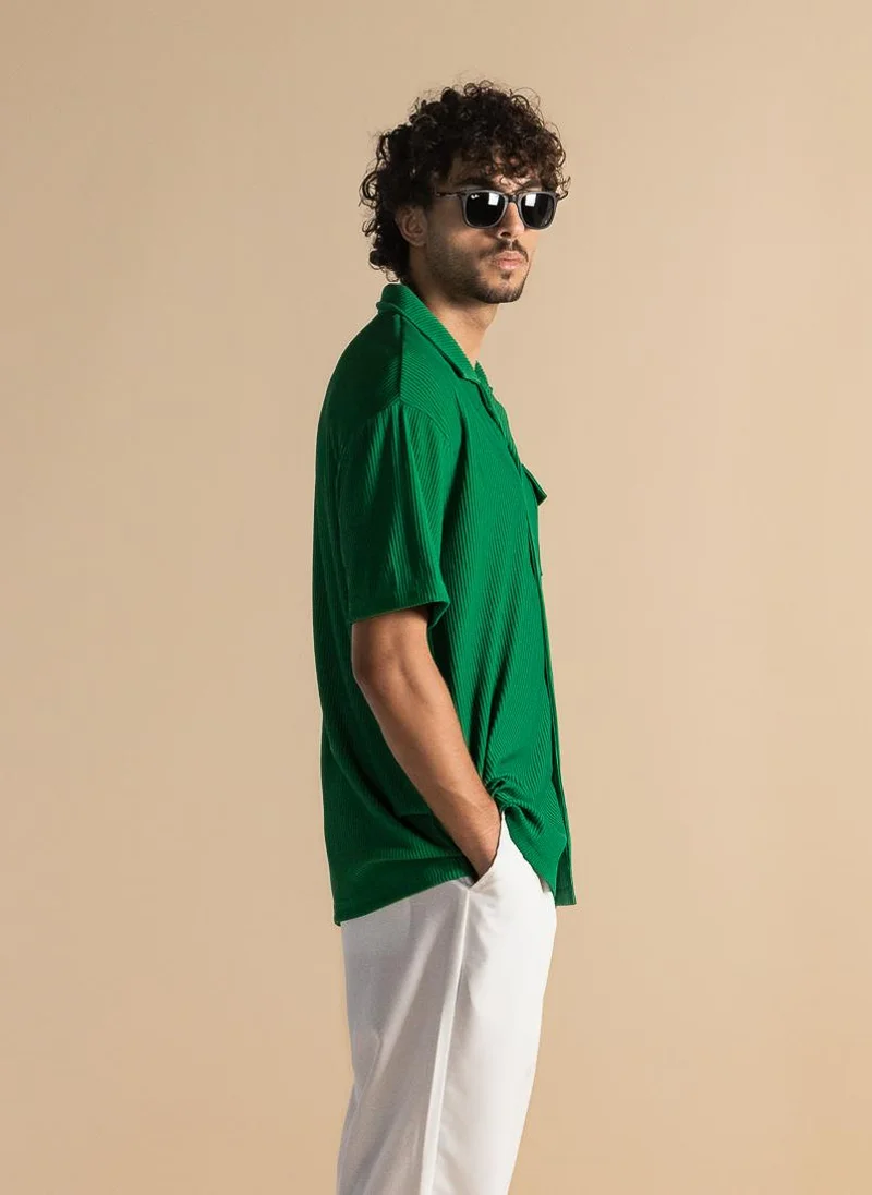 SHAPES TEXTURED STRECHY SHIRT
