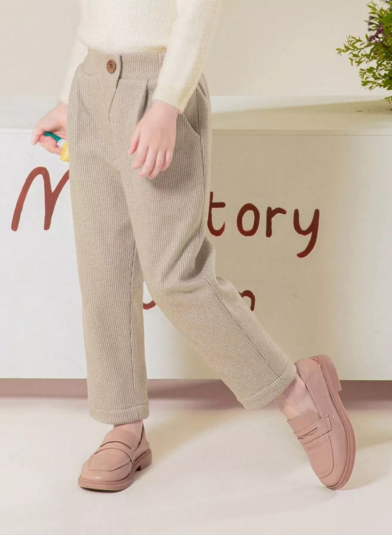 Girls Houndstooth Elastic Waist Pants  - Image 3
