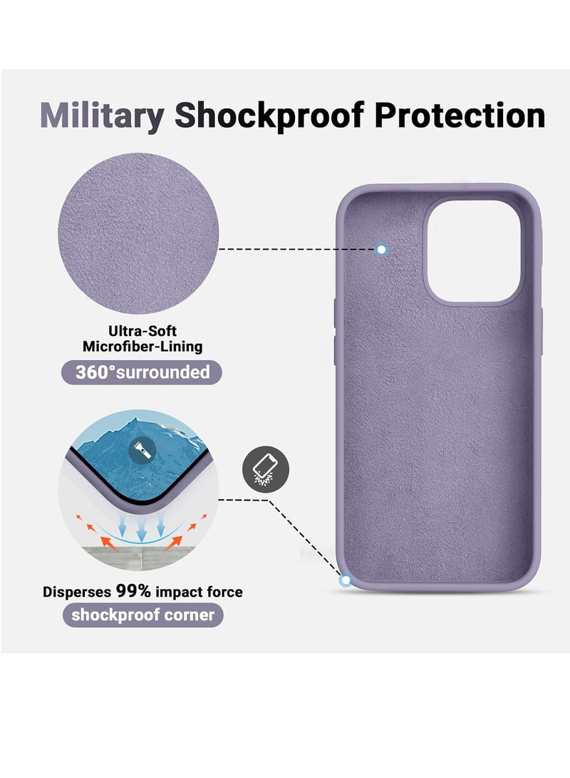 إلترازون [3 in 1] for iPhone 15 Pro Case with 9H Tempered Glass Screen Protector, Premium Liquid Silicone Shockproof Protective Case,Slim Phone Cover for iPhone 15 Pro (2023) (iphone 15 Pro, Light Gray) - Image 3