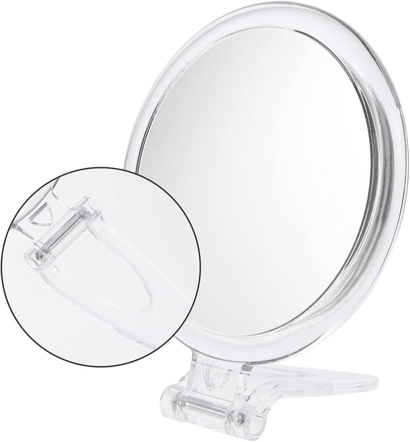 NANIAAY NANIAAY Elegant Oval Hand Mirror Decorative Portable Handheld with Small Handle DoubleSided Cosmetic Mirror with Transparent Frame Magnifying Handheld Antique for Travel Makeup Everyday Use  - Image 3