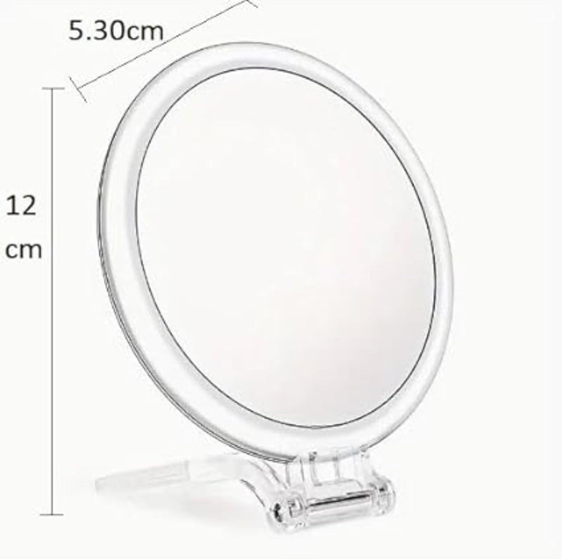NANIAAY NANIAAY Elegant Oval Hand Mirror Decorative Portable Handheld with Small Handle DoubleSided Cosmetic Mirror with Transparent Frame Magnifying Handheld Antique for Travel Makeup Everyday Use  - Image 2
